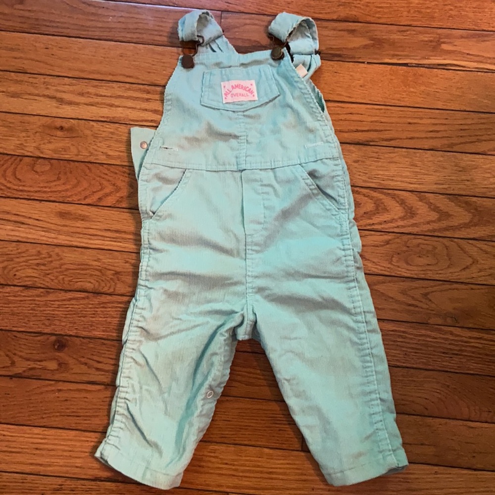 Turquoise All American Soft Corduroy Overalls 24